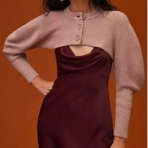 Anthropologie KNIT PUFF-SLEEVED SHRUG, NWT, size S